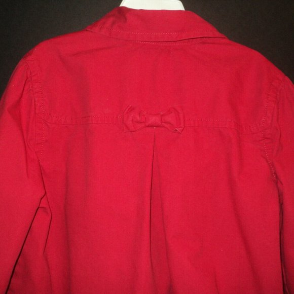 Gymboree Girls Lightweight Coat, Size M, 7-8, Red Double Breasted, Bow Accents - Picture 5 of 6